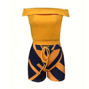 Sexy Chic Stretchy Off-Shoulder Statement Two-Piece Set